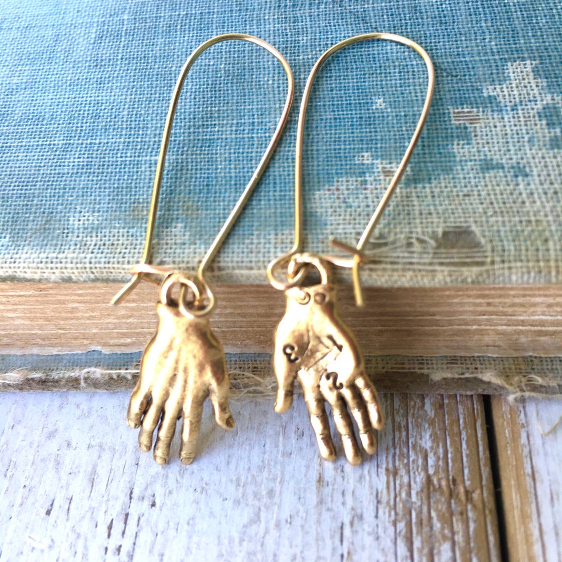 Gold Long Boho Palm Reader Earrings