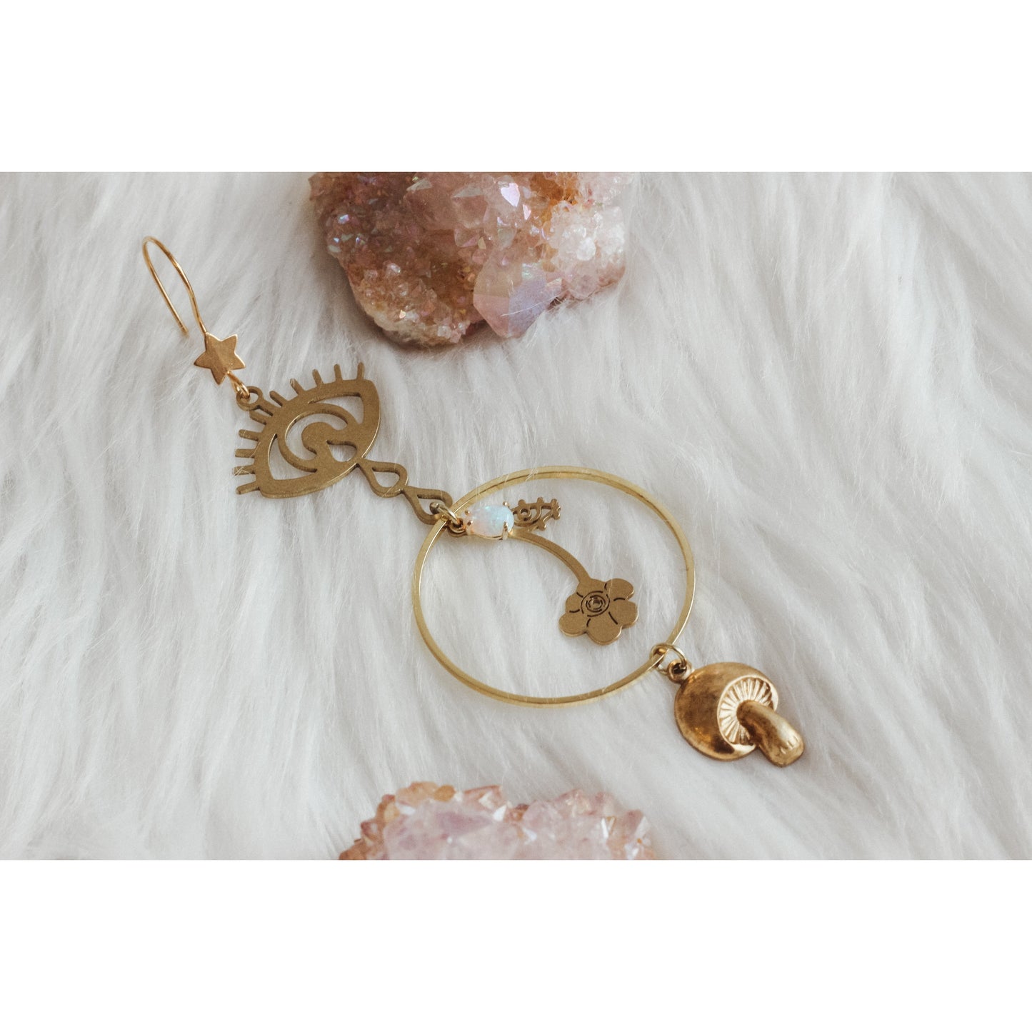 Opal Simulation Earrings