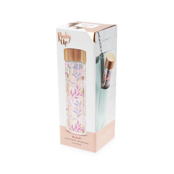 Blair Botanical Bliss Glass Travel Infuser Mug by Pinky Up