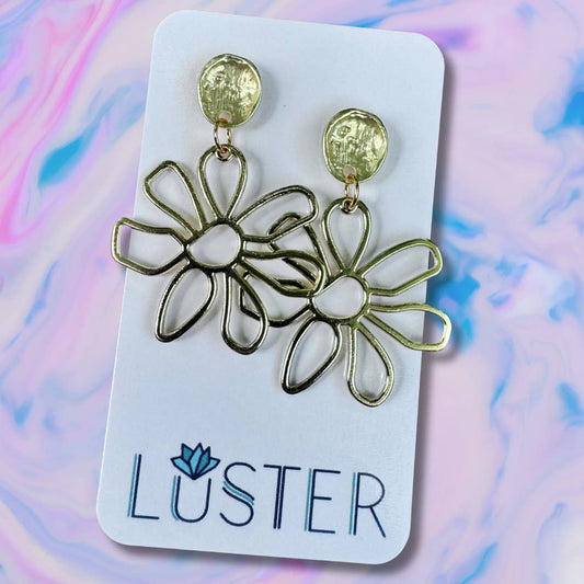 Happy Flower Earrings Dangle Unique Statement