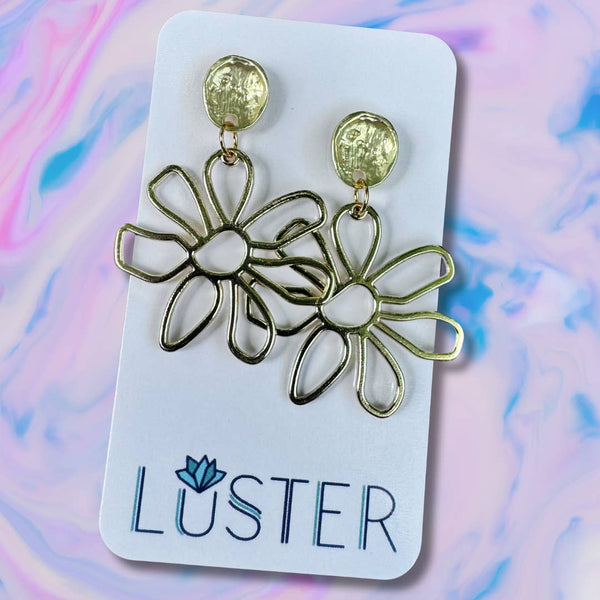 Happy Flower Earrings Dangle Unique Statement