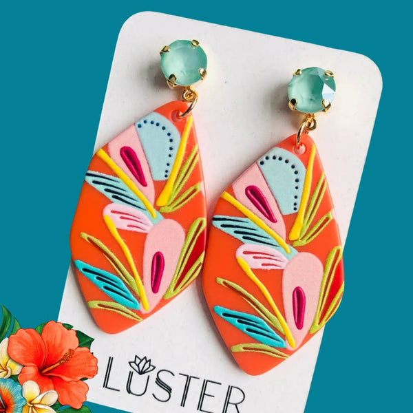Lush Floral Earrings Lightweight Statement Earrings