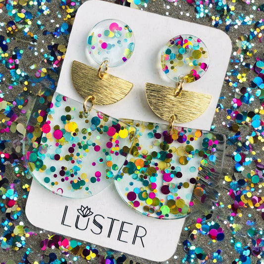 Confetti Party Lightweight Unique Statement Earrings