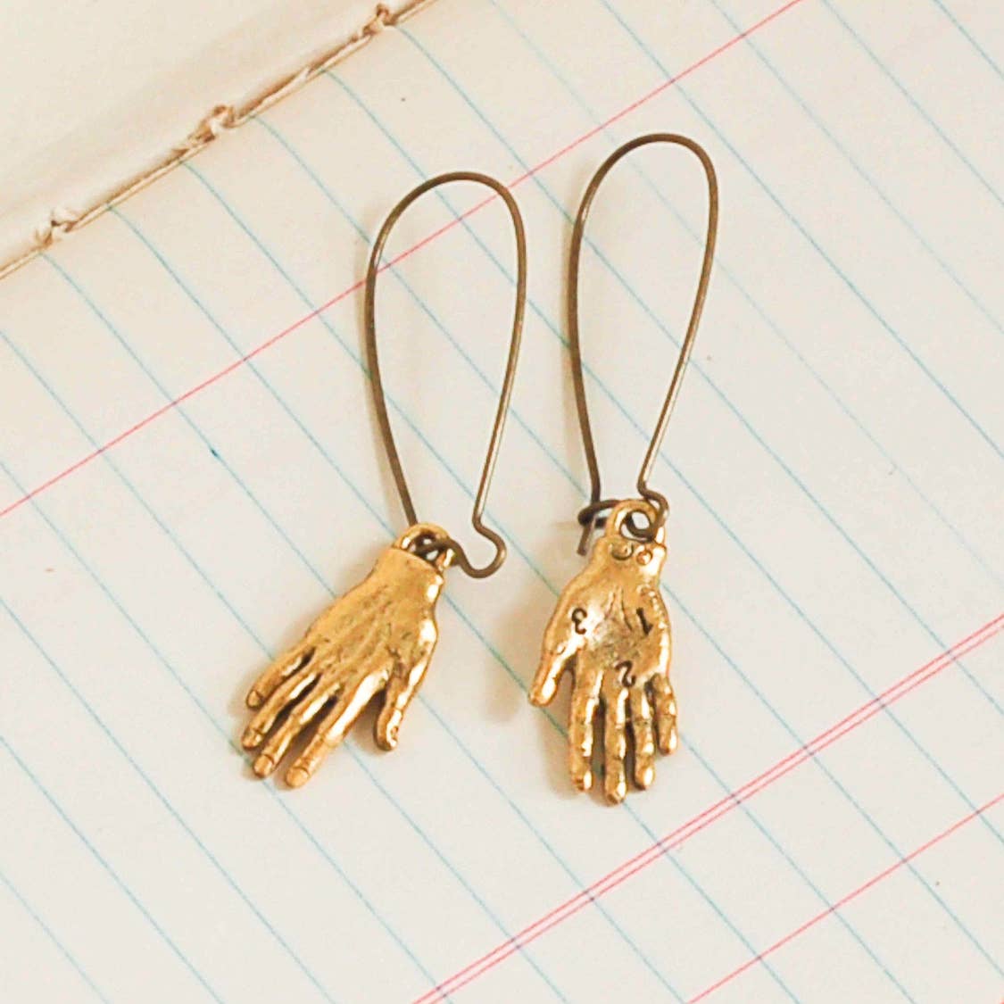 Gold Long Boho Palm Reader Earrings