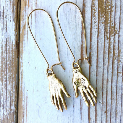 Gold Long Boho Palm Reader Earrings
