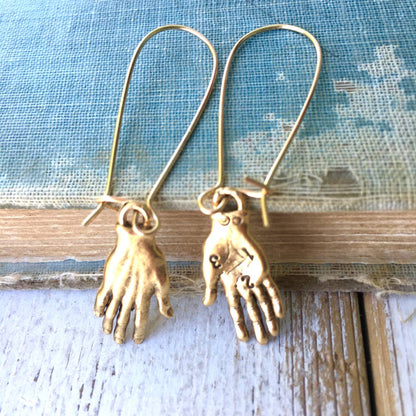 Gold Long Boho Palm Reader Earrings