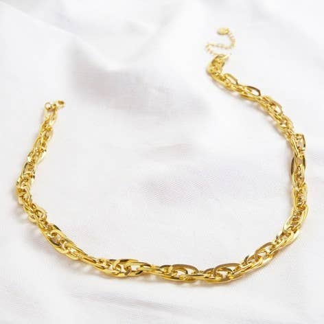 Oval Link Statement Gold Chain Necklace