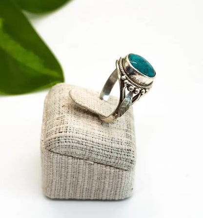 Tibetan Turquoise Leaf Ring